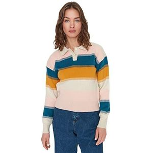 Trendyol Colourful Poloshirt dames sweatshirt, meerkleurig, M, Meerkleurig