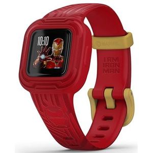 Garmin - Vivofit jr.3 - Smartwatch voor kinderen - Leeftijd 6+ - Iron Man - Interactieve ervaring - Avonturen en uitdagingen - Waterdicht 50m, Robuust en schokbestendig - 1 jaar batterijduur - Rood