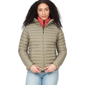 Marmot Wm's Echo Verenloze Hoodie, Warme pofjas, geïsoleerde winterjas met capuchon, waterdichte gewatteerde parka, lichte en opvouwbare outdoorjas voor dames (1 stuk)