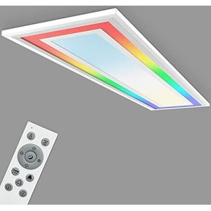 Telefunken - LED-paneel, led-plafondlamp, dimbaar, met afstandsbediening, RGB-buitenkant, 24 W, 2400 lm, timerfunctie, 1000 x 250 x 63 mm (l x b x h), wit