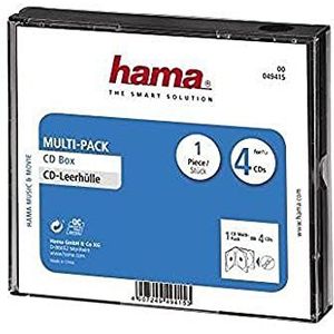 Hama Multipack behuizing (voor 4 CD/DVD/Blu-ray, multipack, 4-in-1, CD-beschermhoes) zwart/transparant