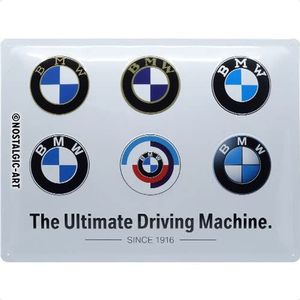 Nostalgic-Art Vintage bord, BMW - Evolution-logo - cadeau-idee voor fans van auto-accessoires, metaal, retro design, 30 x 40 cm Retro Tin Sign