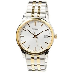 Seiko Quartz herenhorloge van roestvrij staal met roestvrijstalen armband, zilver/goud, kwarts