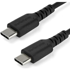 StarTech.com USB-C oplaadkabel 2 m - USB 2.0 type C naar USB-C oplaadkabel voor laptop - TPE-mantel Aramidevezel M/M 60W zwart - Samsung S10 S20 iPad Pro MS Surface (RUSB2CC2MB)