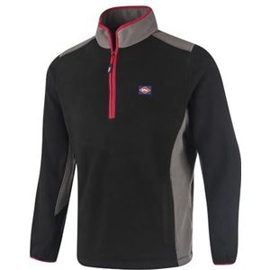 Lee Cooper Lee Cooper Workwear heren werktrui van thermo-fleece, anti-pilling, kraag met ritssluiting, zwart/grijs, M UK