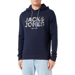 JACK & JONES Jjjames hoodie heren sweatshirt met capuchon, marineblauw blazer
