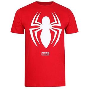 Marvel Spiderman Logo T-shirt voor heren (1 stuk), Kers Rood