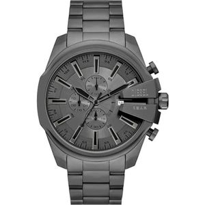 Diesel Mega Chief Slim herenhorloge, chronograaf uurwerk met roestvrijstalen armband, GRAPHITE, Eénheidsmaat, Armband