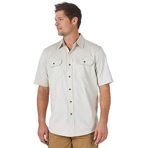 Wrangler Authentics Weather Anything Herenhemd Korte Mouw Button Down kraag, Pelikan.