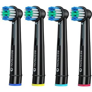 REDTRON Vervangende borstelkoppen compatibel met Oral B (4 stuks), elektrische tandenborstelkoppen voor precisiereiniging Pro1000 Pro3000 Pro5000 Pro7000 en meer
