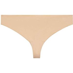 Savage X Fenty Microfiber Thong, Tanga dames, Honey Nude (beige), Large