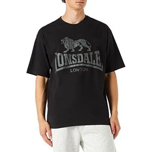 Lonsdale Thrumster T-shirt voor heren, zwart/antraciet