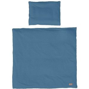 roba Seashells Indigo Biologisch babybeddengoed, 2-delig, dekbedovertrek 80 x 80 cm + kussensloop 40 x 35 cm, biologisch katoen, Oeko-Tex® en GOTS gecertificeerd, indigoblauw