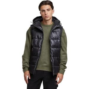 Urban Classics Gilet à capuche recyclé pour homme - Gilet matelassé chaud avec capuche pour homme - Coupe droite, Noir, M