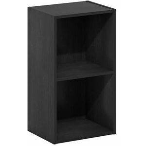 Furinno Luder boekenkast, open van zwart hout, 30,5 (B) x 53,9 (H) x 23,7 (D) cm