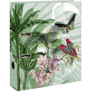 Clairefontaine 115779C – een ordner met hefboom van karton, planten/bloemen/vlinders/vogels, thuiskantoor, rug 70 mm, A4 maxi – collectie Jungle Harmony
