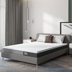 BedStory Matras 160 x 200 cm, 25 cm dik, matras voor tweepersoonsbed, gelschuim en bamboe, houtskool, ademend en hypoallergeen, 7 ergonomische zones, comfort met afneembare hoes, optimale