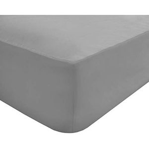 Sleepdown Bedlaken van 100% Egyptisch katoen, 200 draden, super zacht en comfortabel, voor eenpersoonsbed, zilverkleurig
