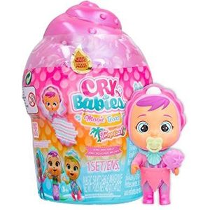 Cry Babies Magic Tears Tropical Shiny Shells Verrassingspop uit de collectie, huilt schuimige tranen met 8 accessoires, speelgoed voor meisjes en jongens vanaf 3 jaar