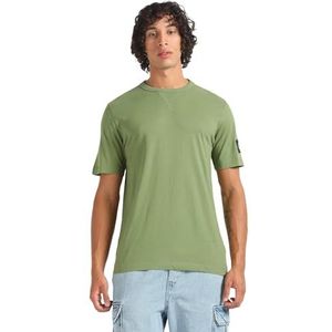 Calvin Klein Jeans Badge Regular T-shirt Gebreide Tops S/S Heren, Groen (Dark Juniper)