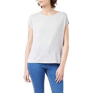 Vero Moda Vmava Plain SS Top GA Noos T-shirt voor dames, Grijs (Licht Grijs Melange)