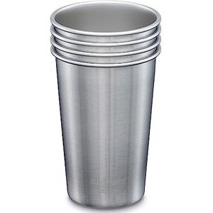 Klean Kanteen Pint Cup – 473 ml, 4 stuks, grijs servies
