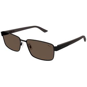 PUMA PU0430S-003 58 Sunglass Man Metal Sunglasses, Black, 58 mm Men's, Noir, 58mm