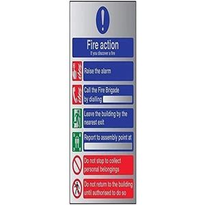 VSafety General Fire Action 6 bord met spreuk, 12009AU-R1ABRSH