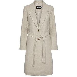 PIECES Pcnasha Ls Coat Noos Damesjas, Witte peper