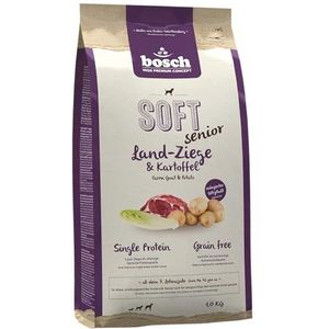 Bosch HPC Soft Senior geit en aardappel, halfnat voer voor oudere honden, voor voedingsgevoelige honden van alle rassen, uniek eiwit, graanvrij, 1 x 12,5 kg