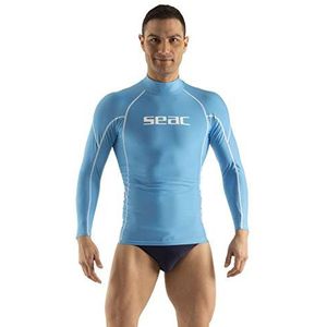 Seac Seac Raa Long Evo Man Rash Guard UV-bescherming voor heren, snorkelen en zwemmen, lange mouwen, Seac RAA lang, Evo Man Rash Guard duiken, snorkelen, zwemmen, lange mouwen voor heren, Lichtblauw