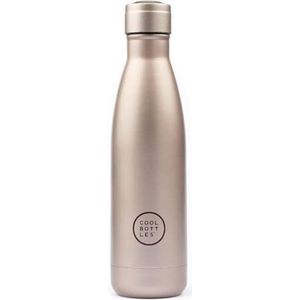 Cool Bottles - Drinkfles van roestvrij staal - 350 ml - metallic roze - 25,10 x 8 cm 36 uur koude dranken en 18 uur warme dranken - Triple Cool-technologie - BPA-vrij