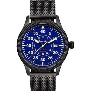 Gigandet AVG8-12 Japans automatisch uurwerk analoog herenhorloge met roestvrijstalen armband, blauw, armband, Blauw, Armband