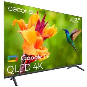 Cecotec Smart TV - QLED TV 43 inch resolutie 4K UHD - V4 Series VQU40043 Google TV, Dolby Vision & Atmos, VRR, HDMI 2.1, USB 3.0, HDR10, 16GB ROM, Google Voice Assitant, Chromecast