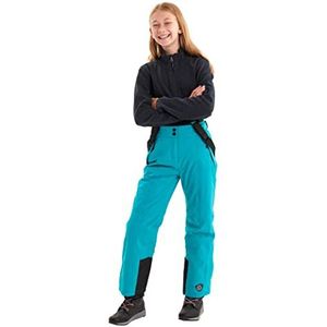 Killtec Gandara Jr functionele broek voor meisjes, met ritssluiting en sneeuwvanger en randbescherming, blauw-turquoise, maat 140