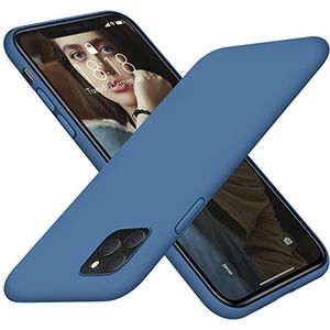 Blyge Coque en Silicone Antichoc pour iPhone 11 Pro, Coque entièrement Couverte, Partie surélevée pour protéger l'appareil Photo et l'écran, Coque de Protection en Microfibre Douce, Bleu lac