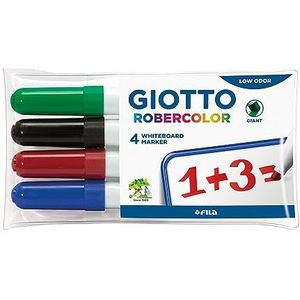 GIOTTO Robercolor whiteboard-viltstiften, 4 verschillende kleuren, afgeschuinde punt
