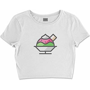 Bona Basics, Digitale print, basic T-shirt voor dames, 100% katoen, wit, casual, damestops, maat: M, wit, M korte taille, Wit.