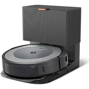 iRobot Roomba Combo i5+ (i5572) 2-in-1 robotstofzuiger en wasmachine, verbonden met wifi, 2 rubberen borstels, cartografie, geheugen, past in huis, autoledigingssysteem, compatibel met