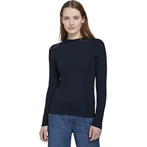 TOM TAILOR Denim Longsleeve Dames T-Shirt 10668 - Sky Captain Blue, XL, 10668 - Sky Captain Blue