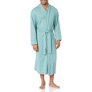 Amazon Essentials Lichte badjas met wafel voor heren (verkrijgbaar in grote maten), blauwgroen, XS