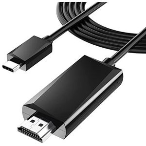 USB C naar HDMI-kabel [2M/6,6FT], 4K @60Hz Type C HDMI Cavo Thunderbolt 3 Compatibel met iPad Pro 2018, MacBook Prp, MacBook Air, iMac, dell XPS, Samsung S9/S8/Note 9/S8 Plus, Huawei P30/Mate30