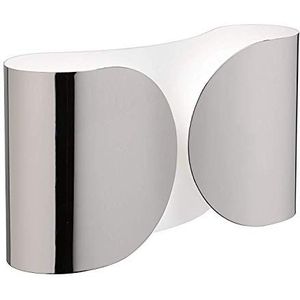 Flos Foglio Wandlamp, nikkel, chroom, 37 x 21 x 9,7 cm