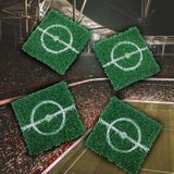 4 onderzetters voetbal van kunstgras - tafeldecoratie voetbal Mad Monkey