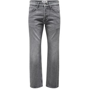 ONLY & SONS Onsedge Straight Mg 8202 Tai Dnm Noos Jeans voor heren, Medium Grey Denim