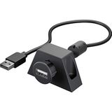 Goobay 95445 verlengkabel USB 2.0 Hi-Speed met montagehouder, zwart, 1,2 m
