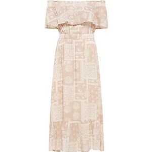 MAHISHA Maxi-jurk voor dames, Beige/Wit