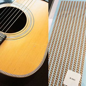 Bindrug stickers voor gitaren en bas, hals en hoofd – 4 mm – visgraathout