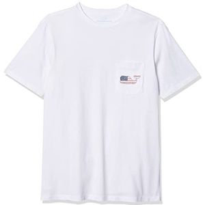Vineyard Vines Americana Whale Pocket T-shirt à manches courtes et col en V pour homme, Capuchon blanc, XXL