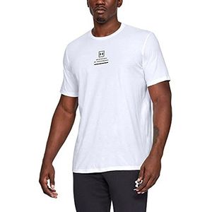 Under Armour UA Originators Photoreal SS Split Hem T-shirt voor heren, wit/zwart (100)
